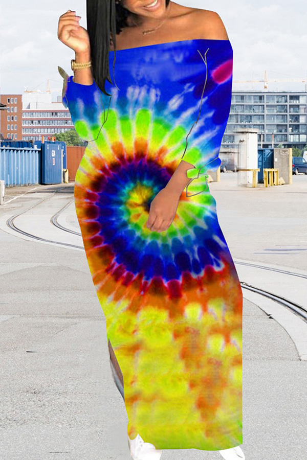 

Lovely Casual Print Blue Ankle Length Dress