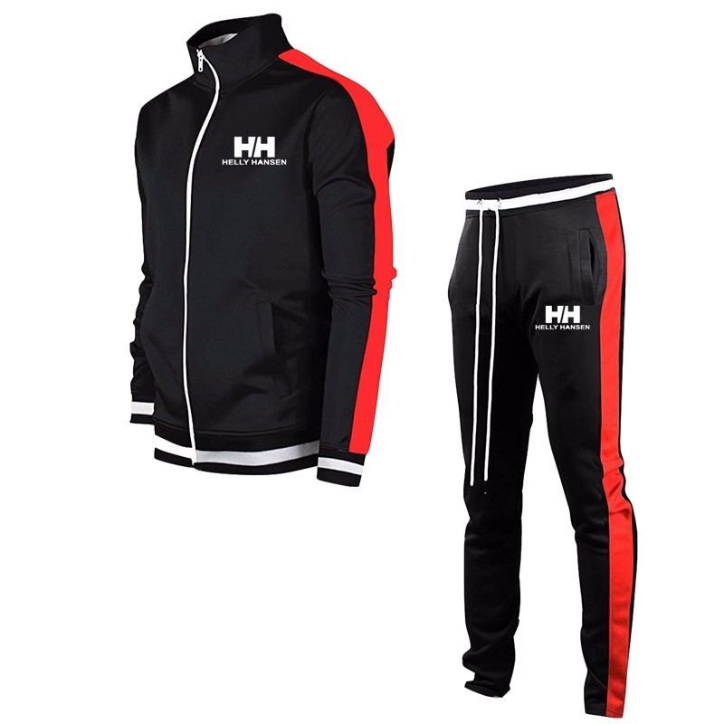 

Lovely Sportswear Patchwork Black Two-piece Pants Set