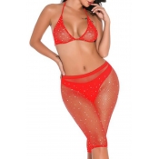 Lovely Sexy See-through Red Bodystocking