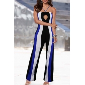 Lovely Chic Striped Blue One-piece Jumpsuit