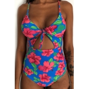 Lovely Hollow-out Multicolor Two-piece Swimsuit