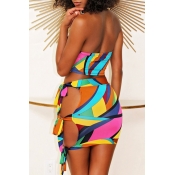Lovely Casual Hollow-out Multicolor Two-piece Skir