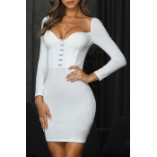 Lovely Chic Skinny White Mini Dress