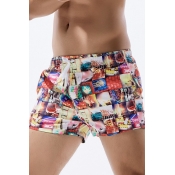 Lovely Chic Color-lump Patchwork Red Shorts