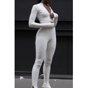LW Casual Skinny White One-piece Jumpsuit