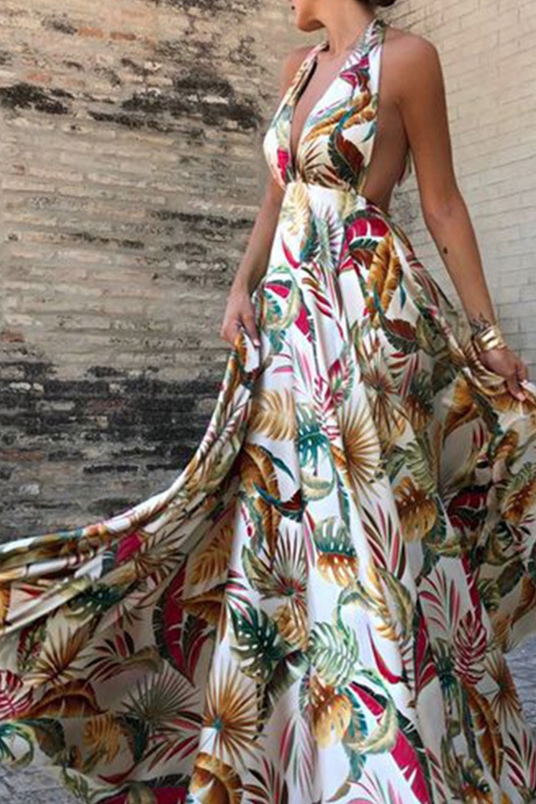 Lovely Bohemian Backless Multicolor Maxi Dress от Lovelywholesale WW