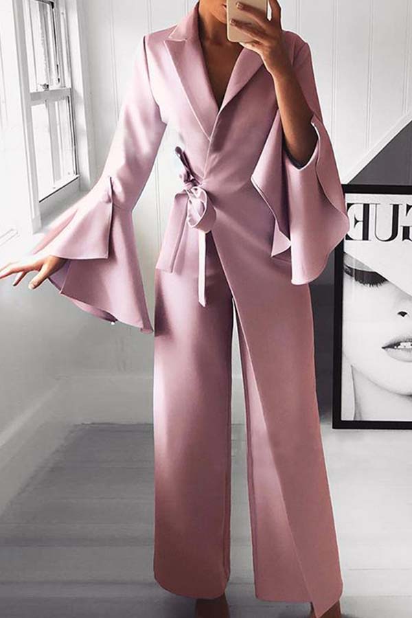 

Lovely Casual Flounce Design Light Pink One-piece Jumpsuit