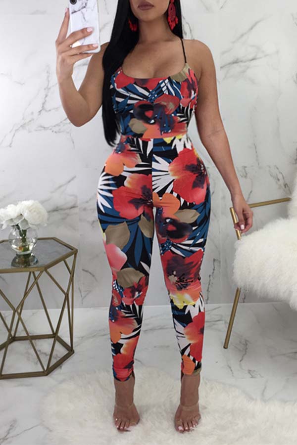 

Lovely Street Hollow-out Red One-piece Jumpsuit