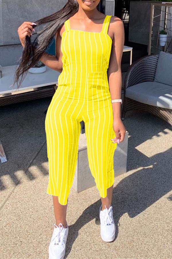 

Lovely Chic Striped Yellow One-piece Jumpsuit