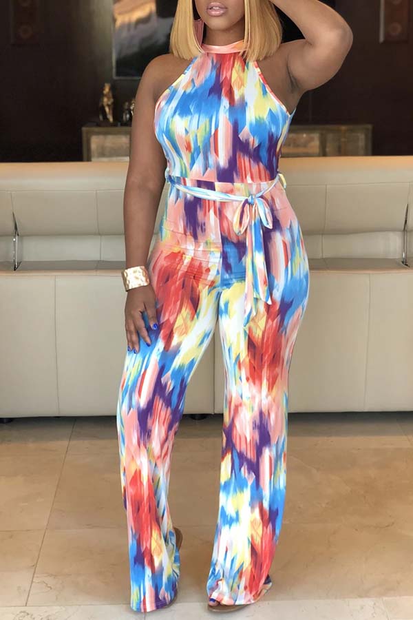 

Lovely Chic Print Multicolor One-piece Jumpsuit, Multi