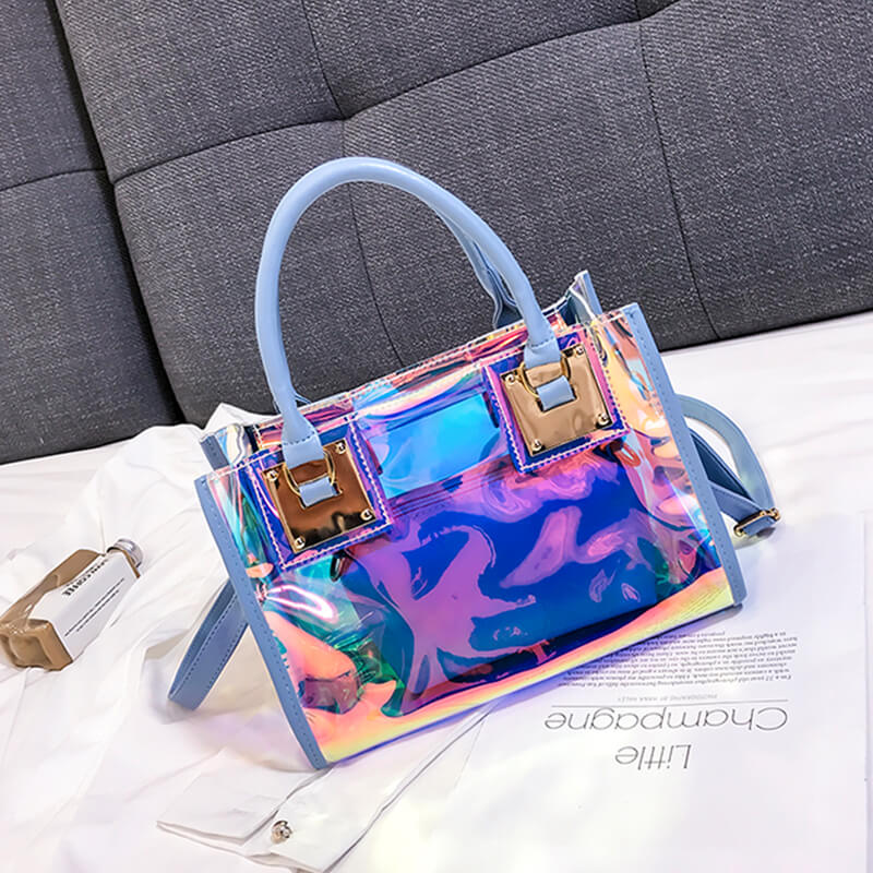 

Lovely Trendy See-through Blue Messenger Bag