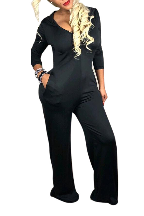 

Lovely Chic Loose Black One-piece Jumpsuit