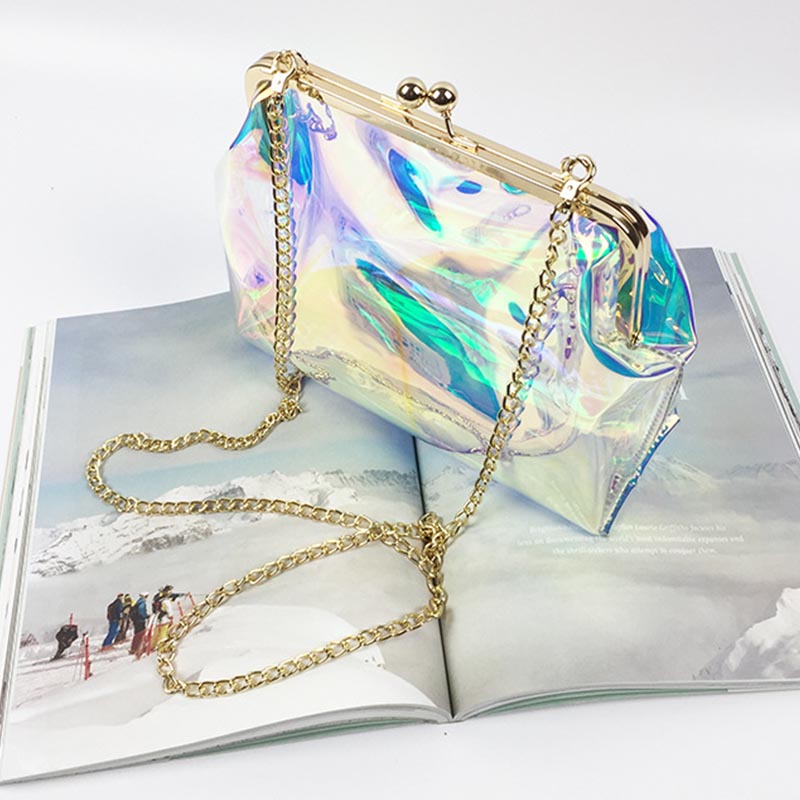

Lovely Trendy Chain Strap White Crossbody Bag