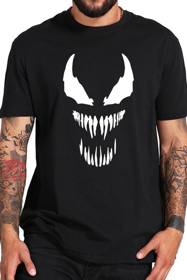 

Lovely Casual Print Black T-shirt