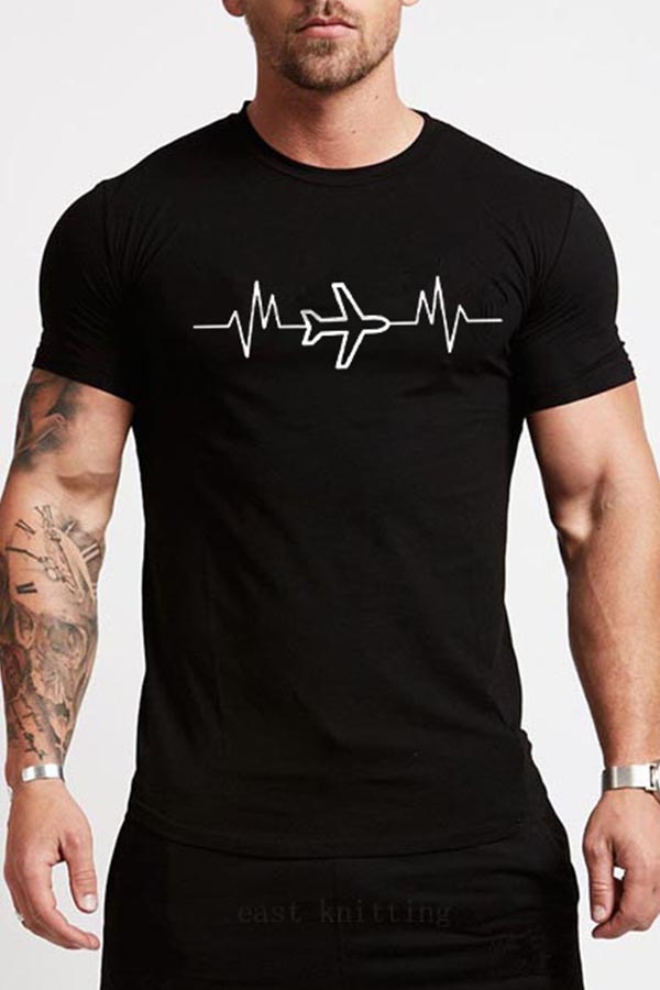 

Lovely Casual Print Black T-shirt