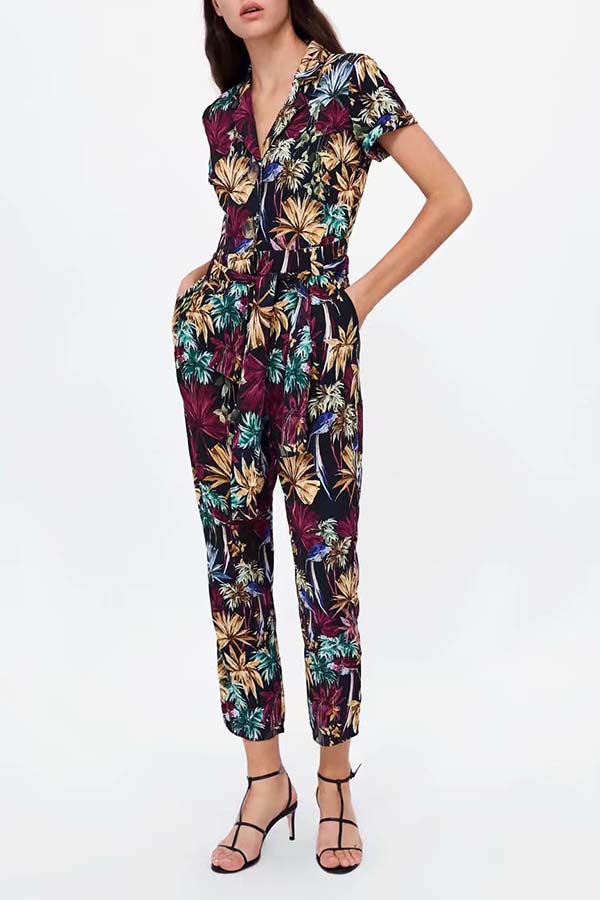 

Lovely Bohemian V Neck Multicolor One-piece Jumpsuit, Multi