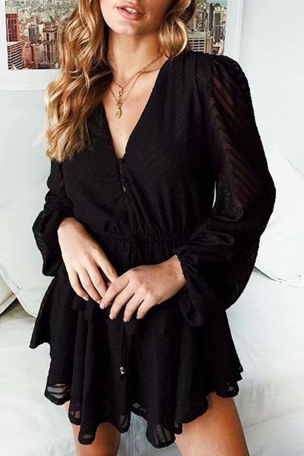 

Lovely Chic Loose Black One-piece Romper
