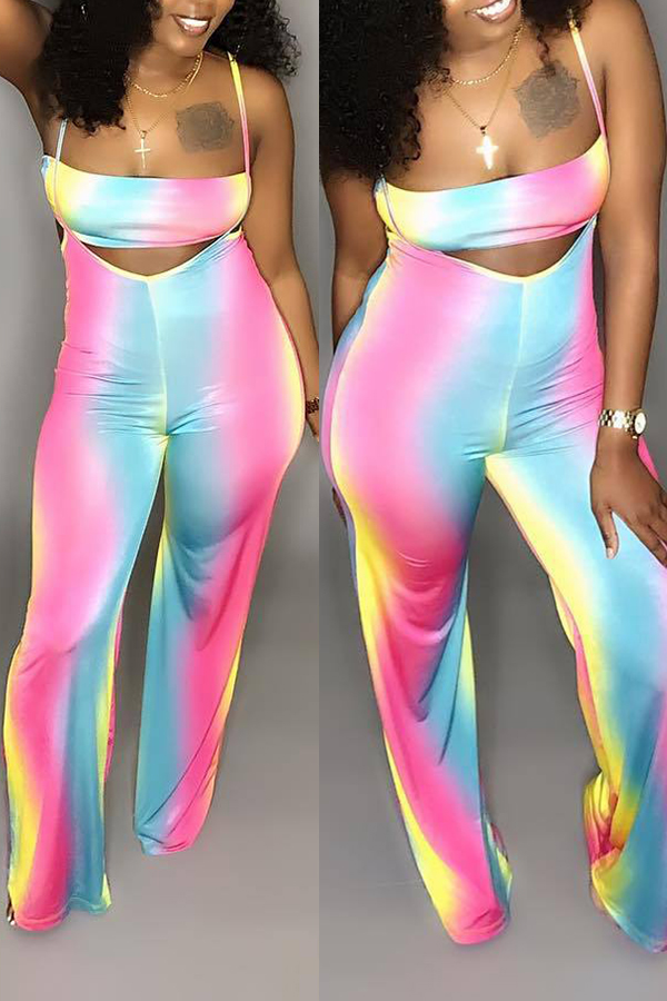 Lovely Casual Print Multicolor Two-piece Pants Set