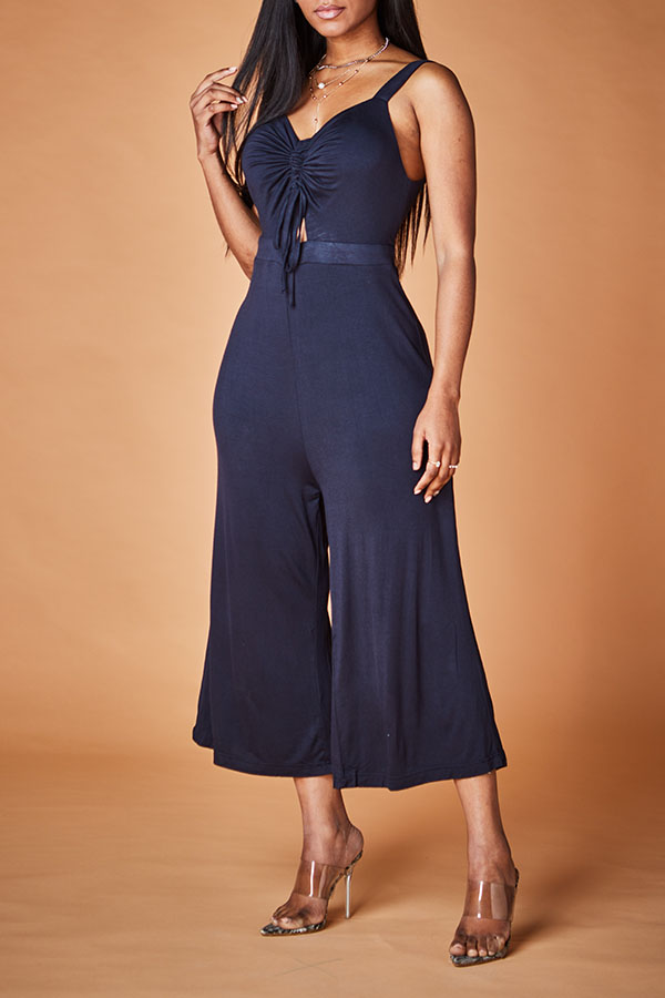 

Lovely Chic Loose Black One-piece Jumpsuit