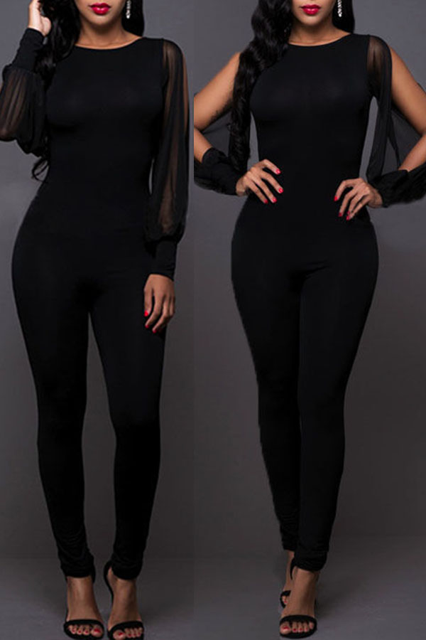 

Lovely Sexy Backless Black One-piece Jumpsuit