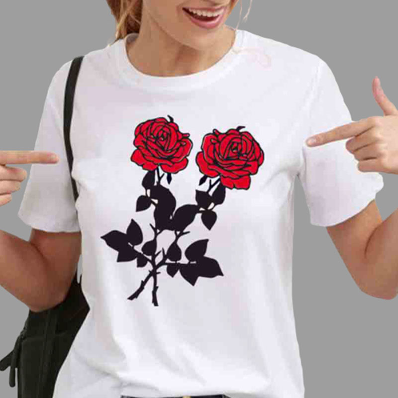 

Lovely Casual Print White Plus Size T-shirt