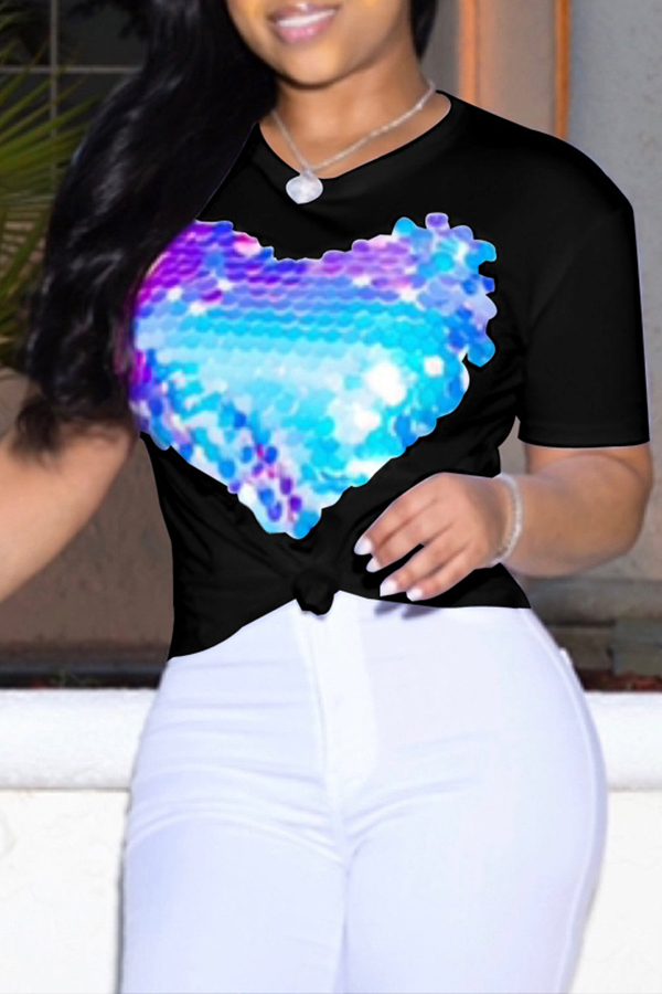 Lovely Sweet Heart Black Blouse