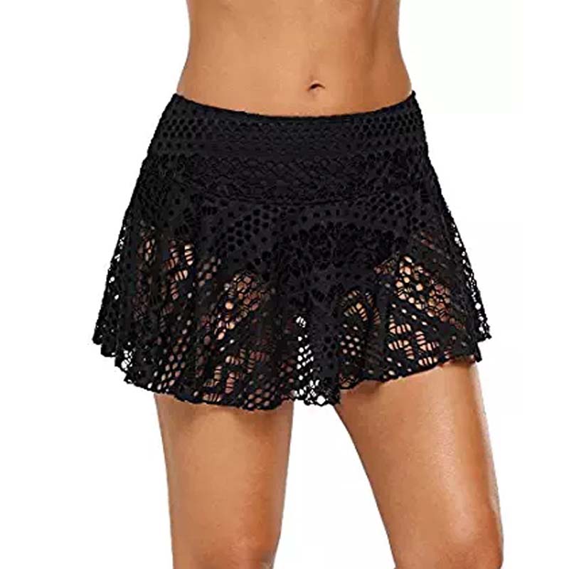 

Lovely Lace Hollow-out Black Bikini Bottom