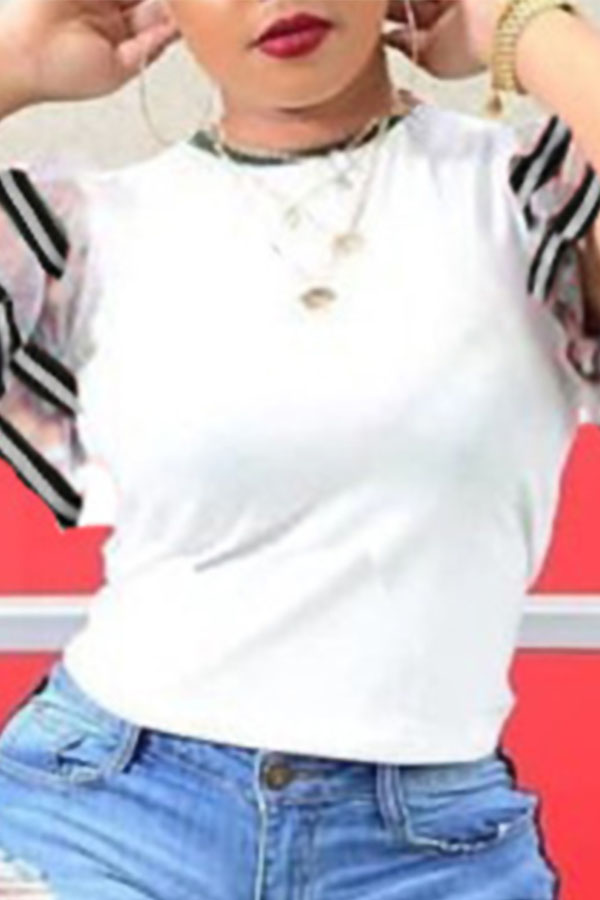 

Lovely Sweet Lace-up White T-shirt