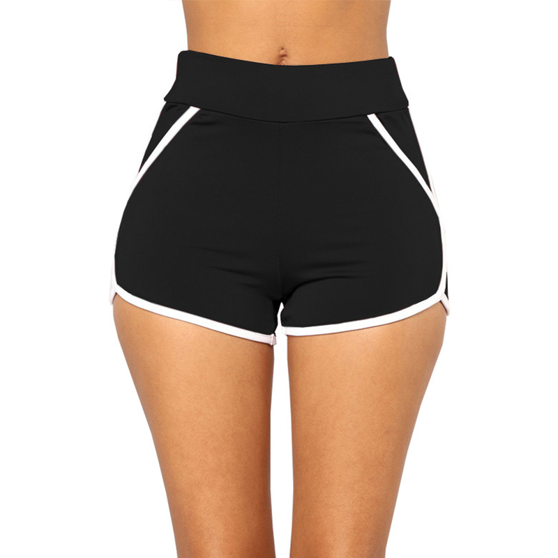 

Lovely Casual Patchwork Black Shorts