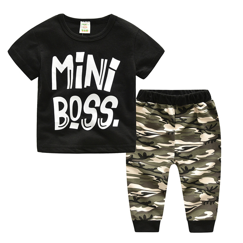 

Lovely Trendy Print Black Boy Two-piece Pants Set