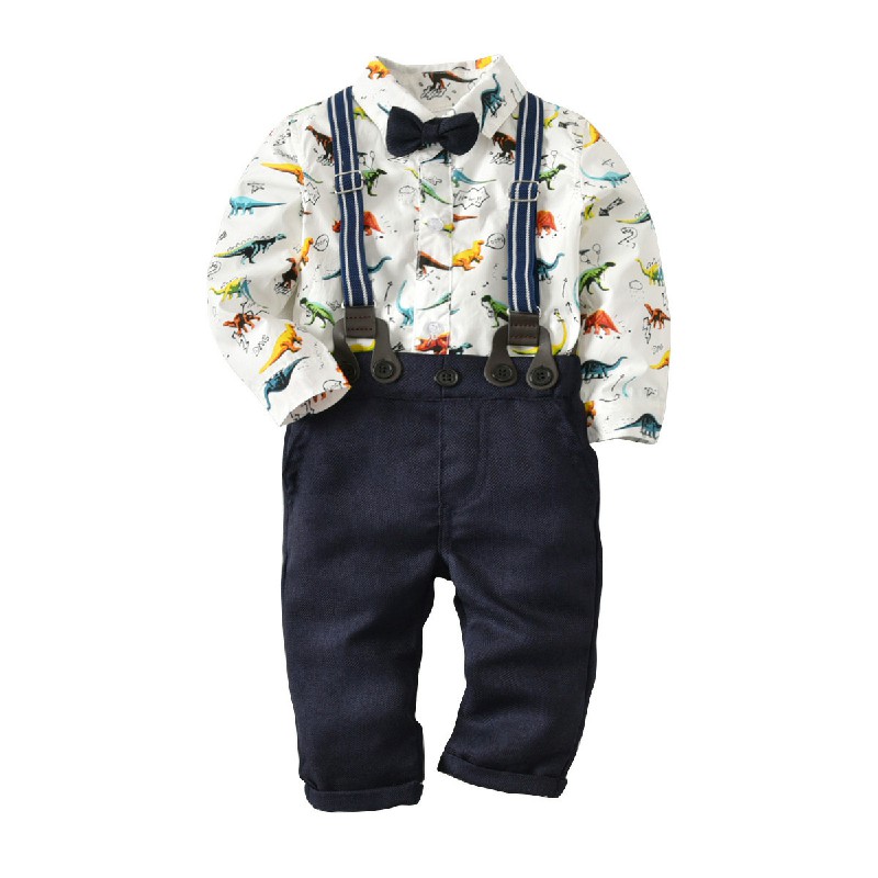 

Lovely Casual Print White Boy Two-piece Pants Set