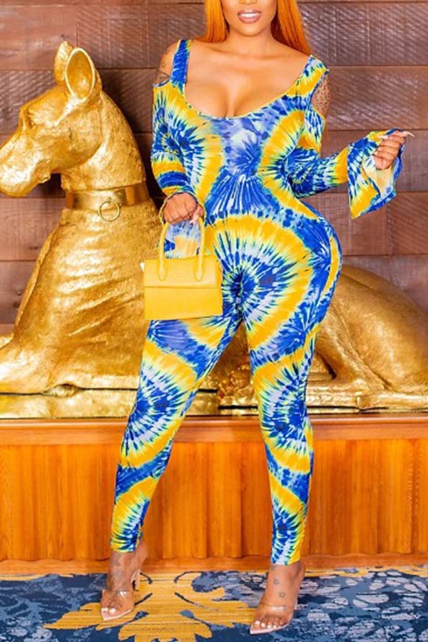 

Lovely Casual Tie-dye Multicolor One-piece Jumpsuit, Multi