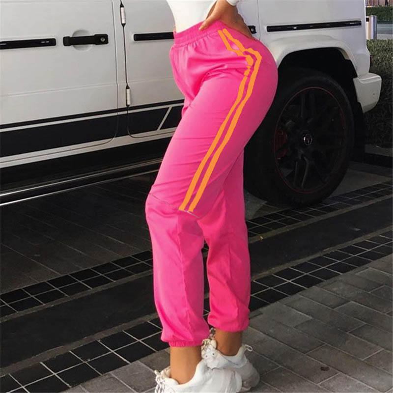 

Lovely Sportswear Patchwork Red Pants