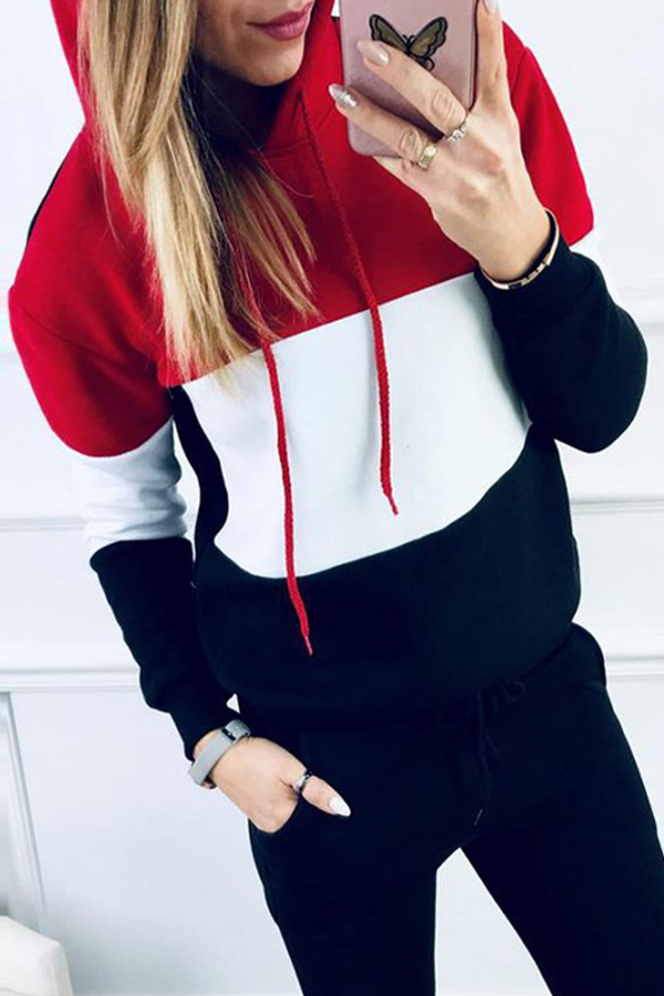

Lovely Stylish Patchwork Black Loungewear