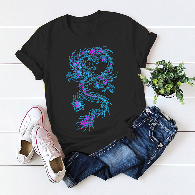 

Lovely Casual O Neck Print Black T-shirt