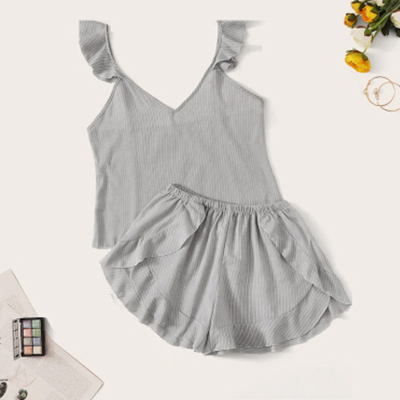 

Lovely Leisure Striped Grey Sleepwear