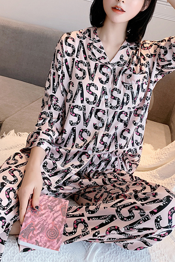 

Lovely Casual Letter Print White Sleepwear