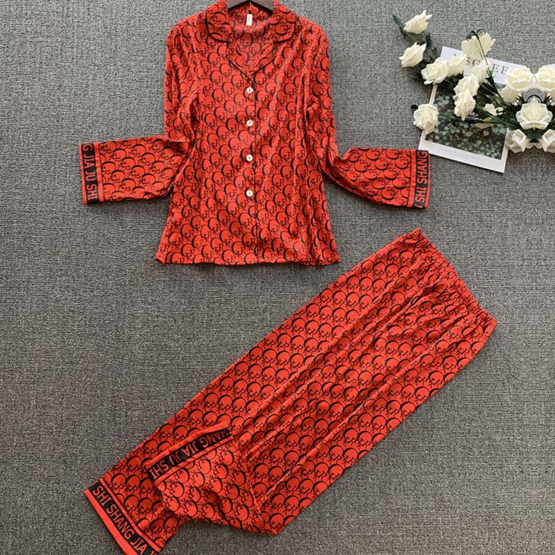 

Lovely Leisure Print Red Sleepwear