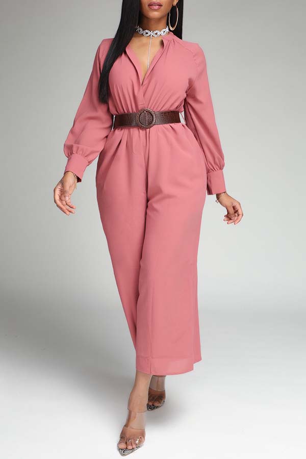 

Lovely Stylish Basic Dark Pink One-piece Jumpsuit