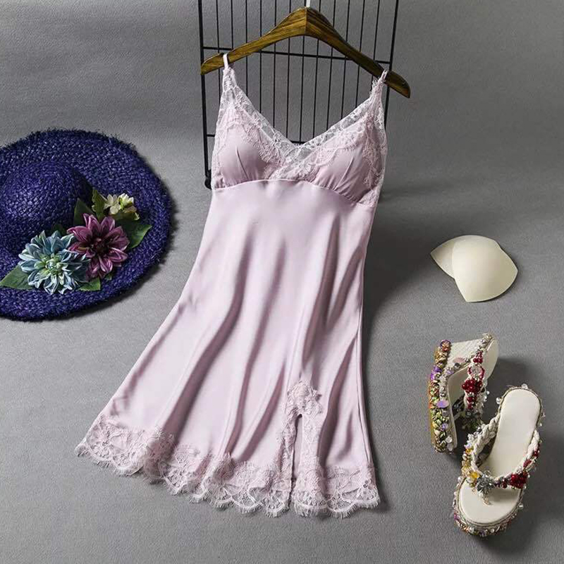 

Lovely Sexy Lace Hem Pink Sleepwear