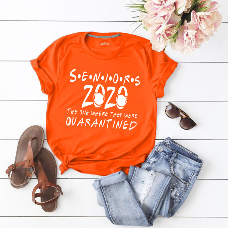 

Lovely Leisure O Neck Letter Print Orange T-shirt