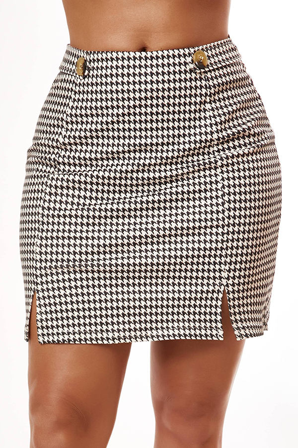 

Lovely Trendy Print White Skirt