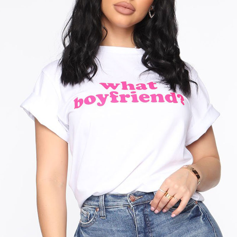 

Lovely Casual O Neck Letter Print White T-shirt