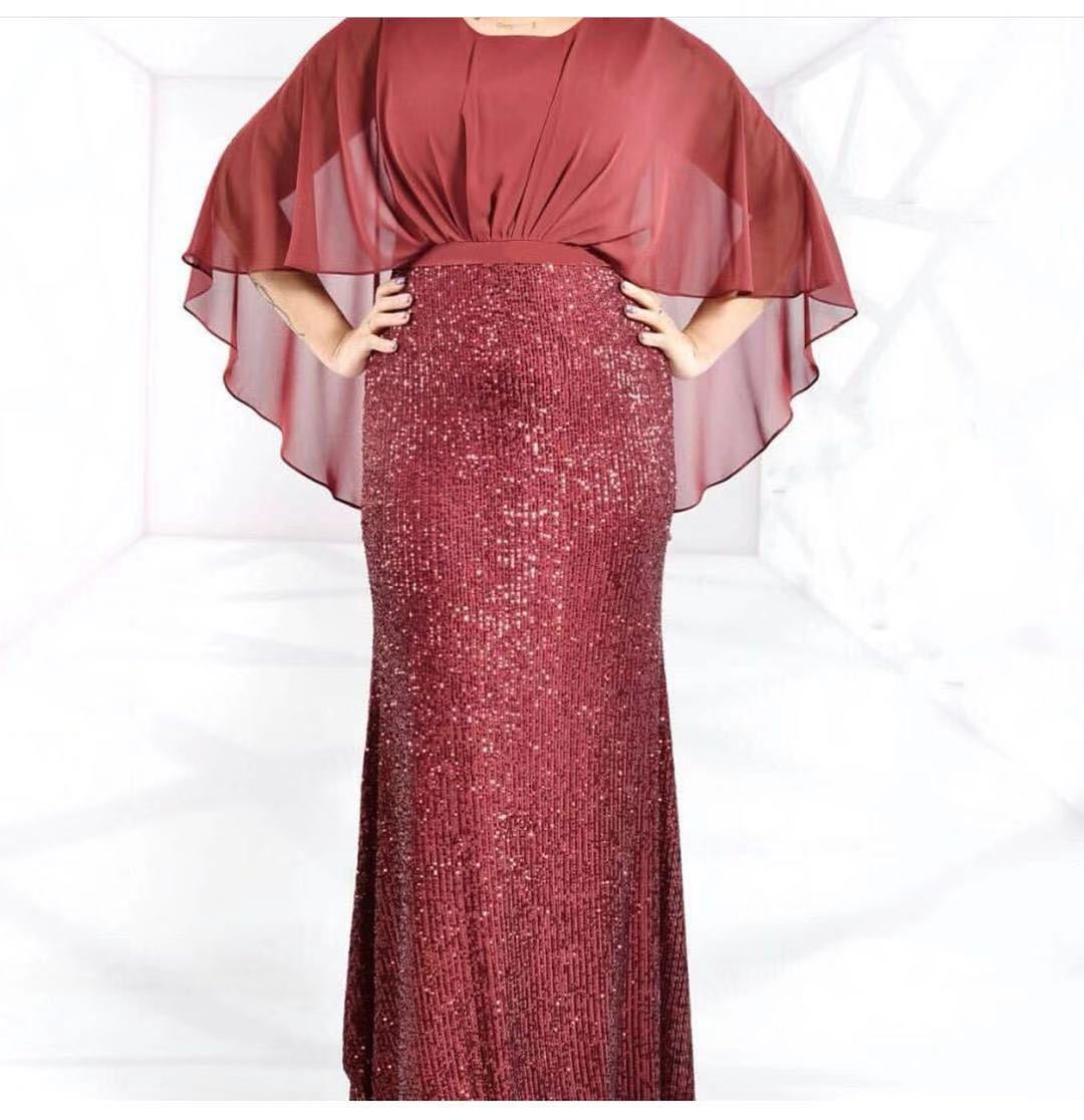 

Lovely Trendy Patchwork Wine Red Maxi Plus Size Dress