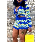 Lovely Chic Print Multicolor Two-piece Shorts Set