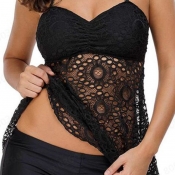Lovely Lace Black Two-piece Swimsuit