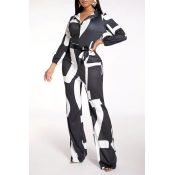 Lovely Chic Print Black One-piece Jumpsuit