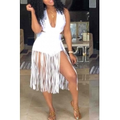 LW Plus Size Backless Tassel Design One-piece Swim