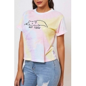 Lovely Casual Print Multicolor T-shirt