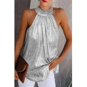 Lovely Sexy Basic Silver Camisole